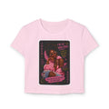Joker Wild Card Women's Baby Tee — Retro Pink Playing Card Graphic